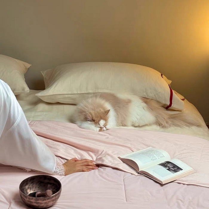 91家纺网 家纺一手货源 找家纺 佰织鑫家居 2025新款顶配版亚朵同款深睡被夏季pro2.0 双面双感 凉感夏被A类可机洗水洗 暮云粉