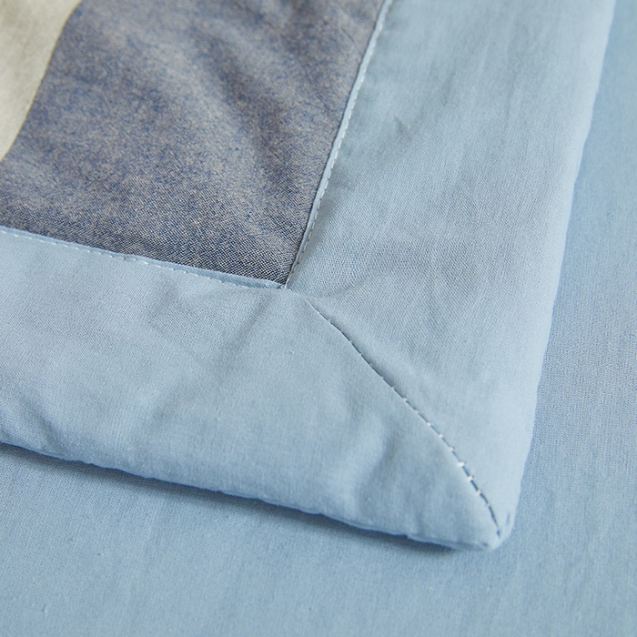 91家纺网 家纺一手货源 找家纺 晓时候 2025春夏新款水洗棉夏被新疆棉花被填充100%纯棉全棉夏凉被空调被单夏被 莫奈蓝