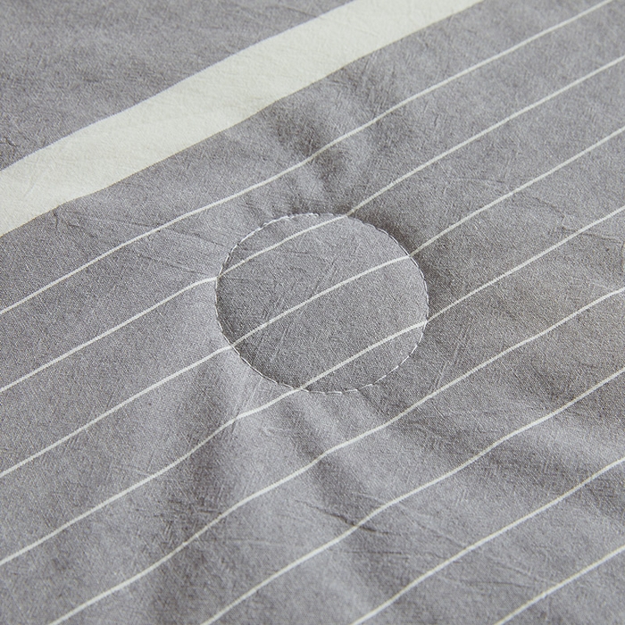 91家纺网 家纺一手货源 找家纺 晓时候 2025春夏新款水洗棉夏被新疆棉花被填充100%纯棉全棉夏凉被空调被单夏被 条纹灰