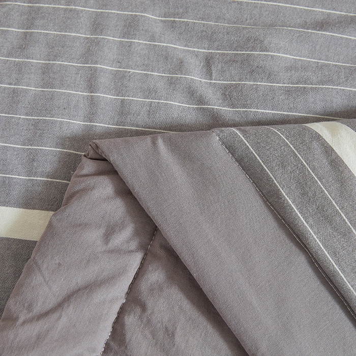 91家纺网 家纺一手货源 找家纺 晓时候 2025春夏新款水洗棉夏被新疆棉花被填充100%纯棉全棉夏凉被空调被单夏被 条纹灰