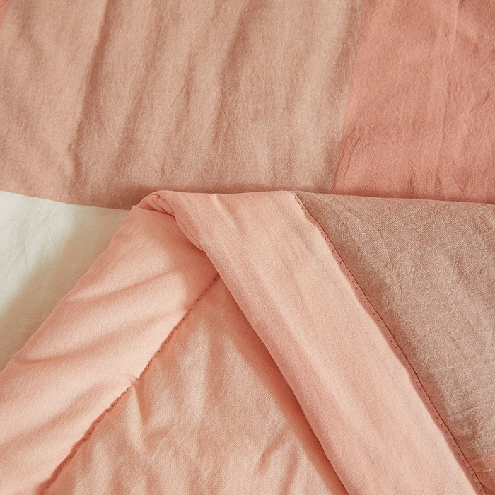 91家纺网 家纺一手货源 找家纺 晓时候 2025春夏新款水洗棉夏被新疆棉花被填充100%纯棉全棉夏凉被空调被单夏被 玉粉格