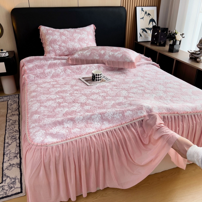 91家纺网 家纺一手货源 找家纺 （总）情煊家纺 2025新款PE高分子凉感丝凉席-床裙款