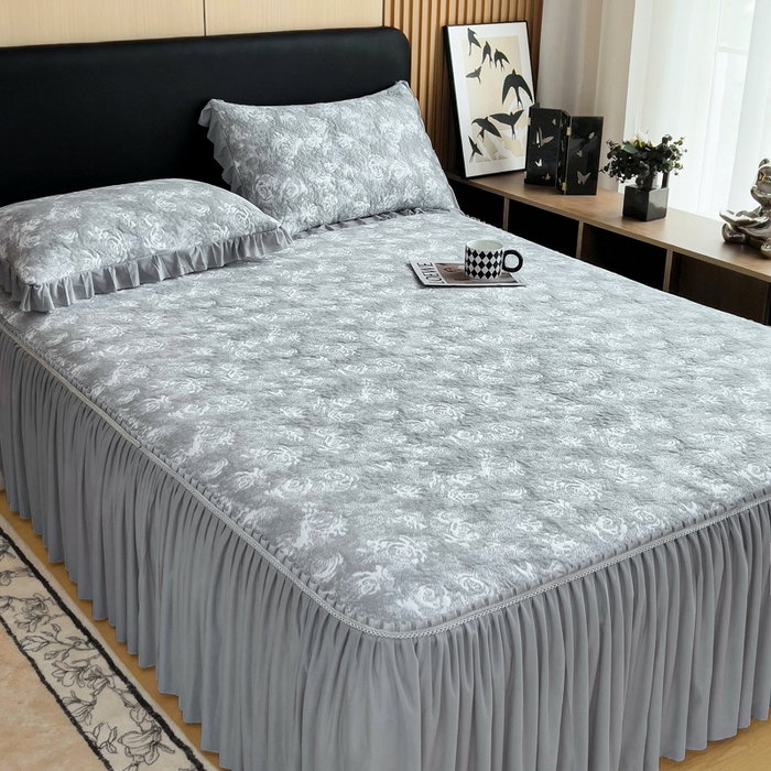 91家纺网 家纺一手货源 找家纺 （总）情煊家纺 2025新款PE高分子凉感丝凉席-床裙款