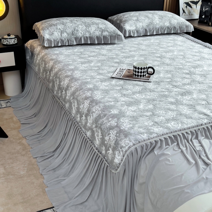 91家纺网 家纺一手货源 找家纺 （总）情煊家纺 2025新款PE高分子凉感丝凉席-床裙款