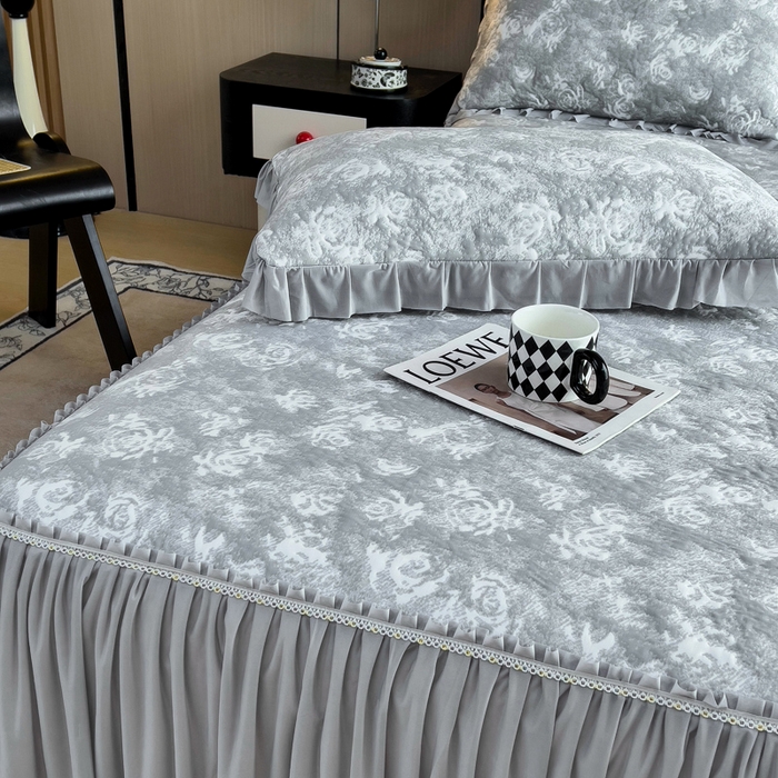 91家纺网 家纺一手货源 找家纺 （总）情煊家纺 2025新款PE高分子凉感丝凉席-床裙款