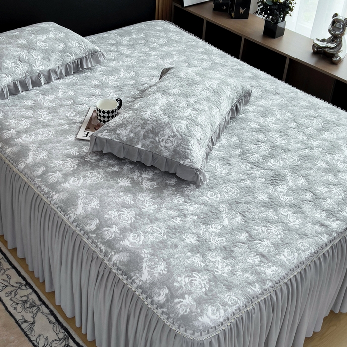 91家纺网 家纺一手货源 找家纺 （总）情煊家纺 2025新款PE高分子凉感丝凉席-床裙款