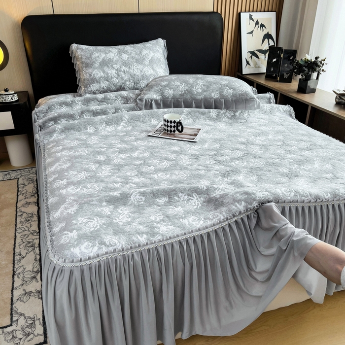 91家纺网 家纺一手货源 找家纺 （总）情煊家纺 2025新款PE高分子凉感丝凉席-床裙款