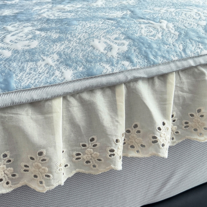 91家纺网 家纺一手货源 找家纺 （总）情煊家纺 2025新款PE高分子凉感丝凉席-花边款