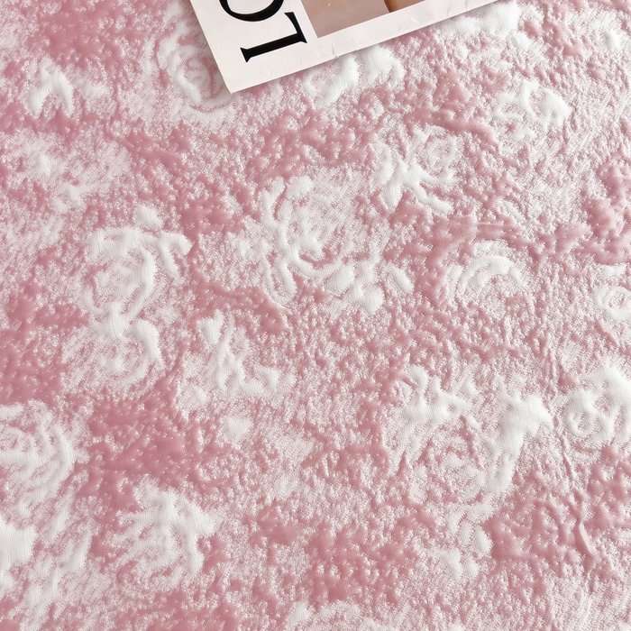 91家纺网 家纺一手货源 找家纺 情煊家纺 2025新款PE高分子凉感丝凉席-花边款 花边款-玫瑰-粉色