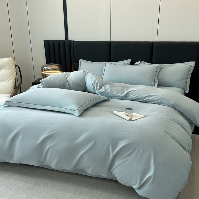 91家纺网 家纺一手货源 找家纺 优梦莱 2025新款抗菌防螨单被套 浅灰绿