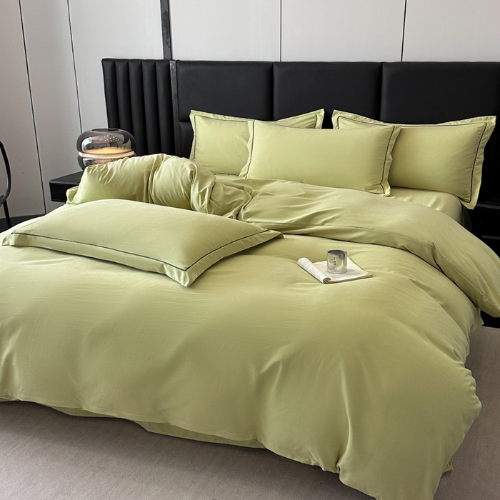 91家纺网 家纺一手货源 找家纺 优梦莱 2025新款抗菌防螨单被套 奶油黄