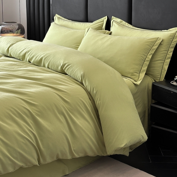 91家纺网 家纺一手货源 找家纺 优梦莱 2025新款抗菌防螨单被套 奶油黄