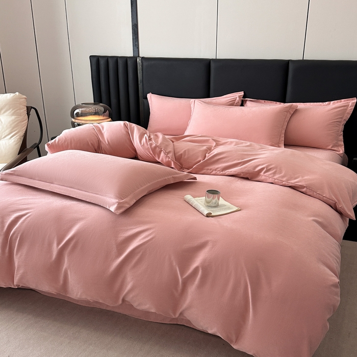 91家纺网 家纺一手货源 找家纺 优梦莱 2025新款抗菌防螨单被套 火烈鸟粉