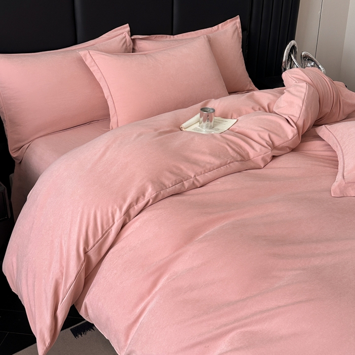 91家纺网 家纺一手货源 找家纺 优梦莱 2025新款抗菌防螨单被套 火烈鸟粉