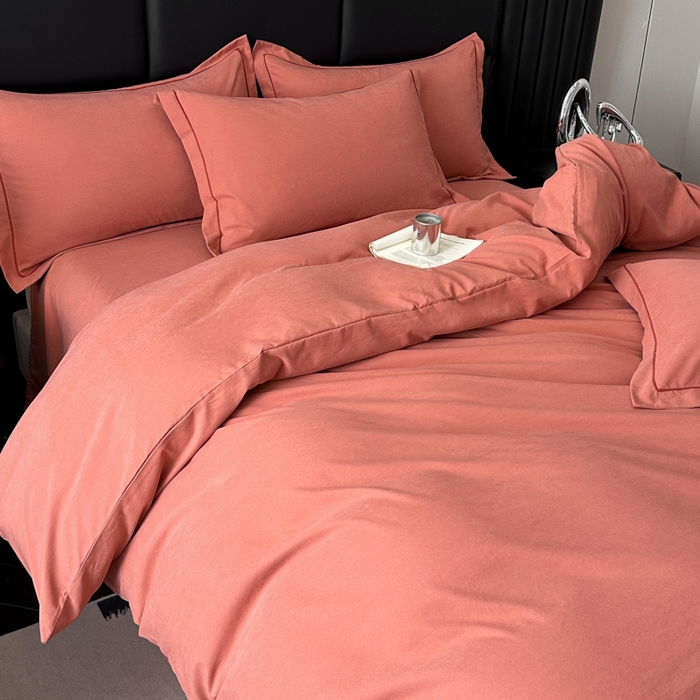 91家纺网 家纺一手货源 找家纺 优梦莱 2025新款抗菌防螨单被套 海滩红