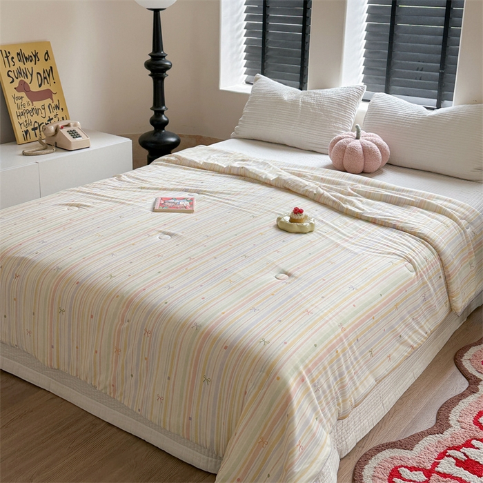 91家纺网 家纺一手货源 找家纺 暖生活 2025新款冰激淋凉感丝夏被系列