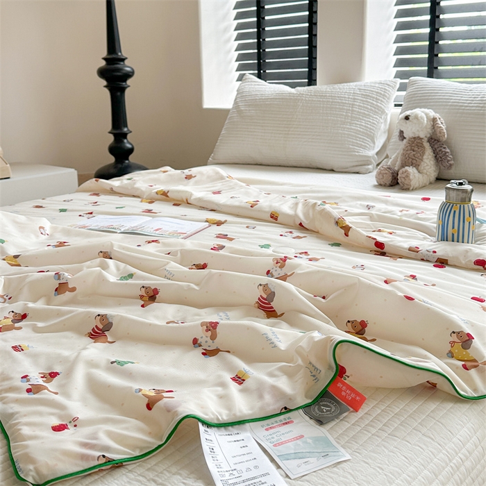 91家纺网 家纺一手货源 找家纺 暖生活 2025新款冰激淋凉感丝夏被系列