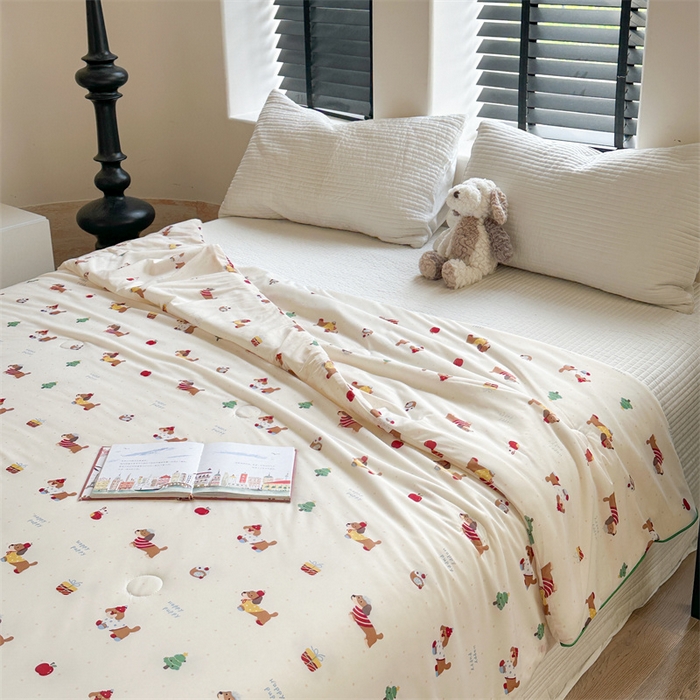 91家纺网 家纺一手货源 找家纺 暖生活 2025新款冰激淋凉感丝夏被系列