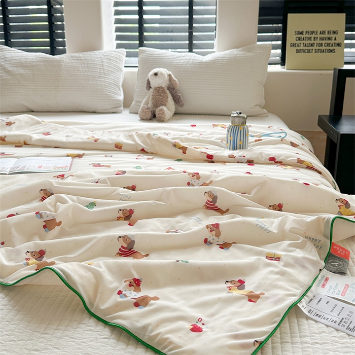 91家纺网 家纺一手货源 找家纺 暖生活 2025新款冰激淋凉感丝夏被系列