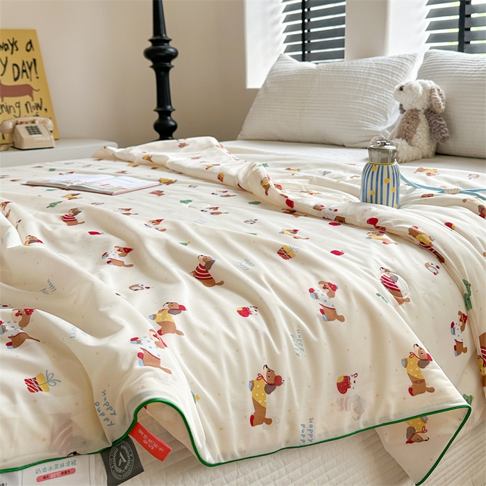 91家纺网 家纺一手货源 找家纺 暖生活 2025新款冰激淋凉感丝夏被系列