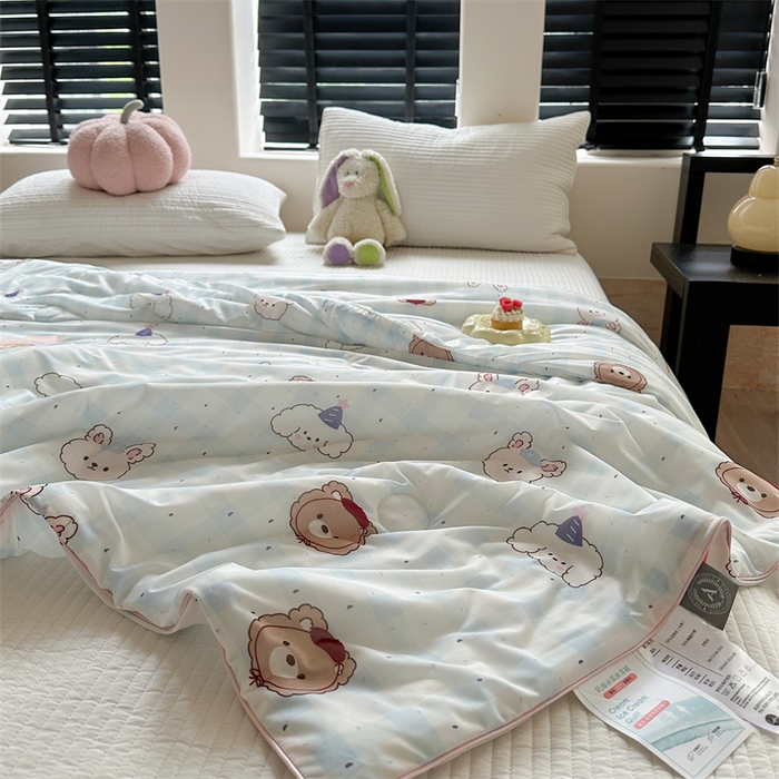 91家纺网 家纺一手货源 找家纺 暖生活 2025新款冰激淋凉感丝夏被系列