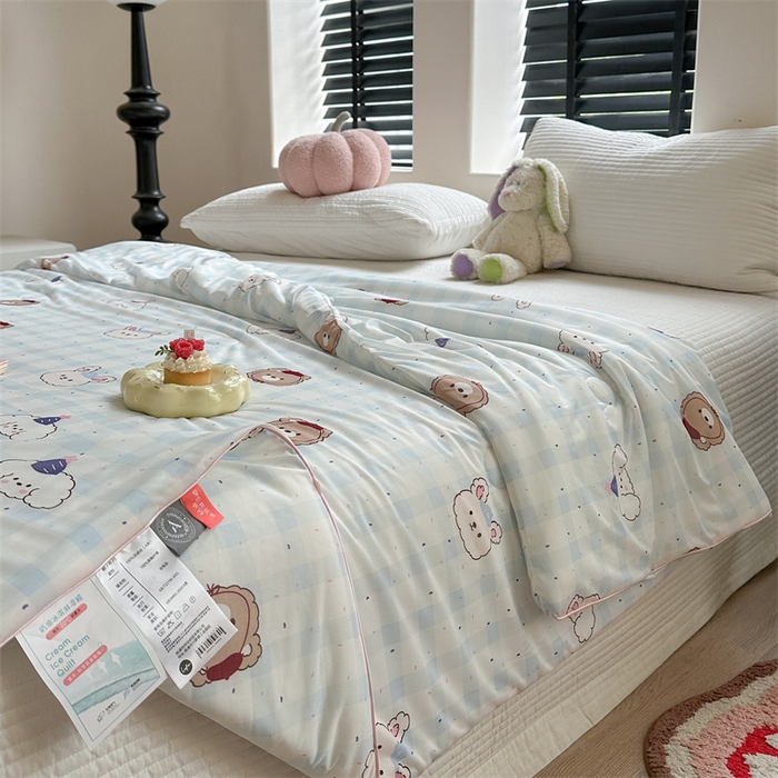 91家纺网 家纺一手货源 找家纺 暖生活 2025新款冰激淋凉感丝夏被系列