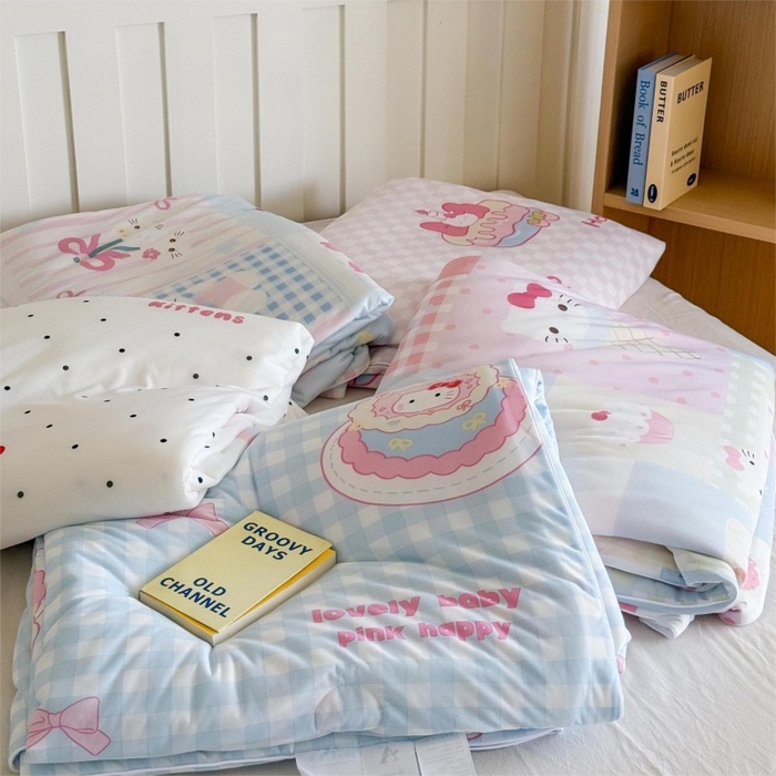 91家纺网 家纺一手货源 找家纺 顾里家纺 2025新款韩系少女凉感冰皮夏被夏凉被空调被 组合图仅供参考