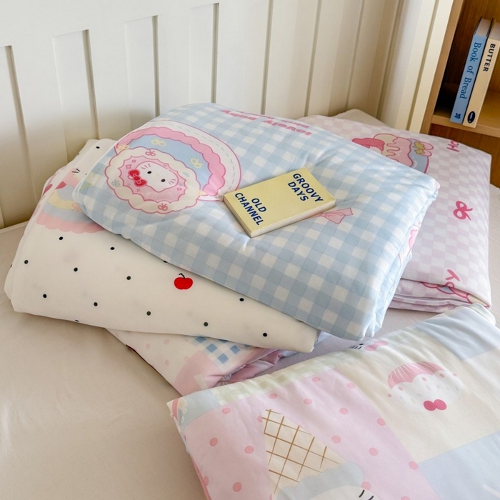 91家纺网 家纺一手货源 找家纺 顾里家纺 2025新款韩系少女凉感冰皮夏被夏凉被空调被 组合图仅供参考