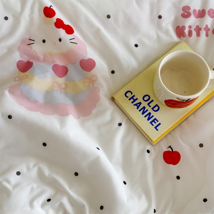 91家纺网 家纺一手货源 找家纺 顾里家纺 2025新款韩系少女凉感冰皮夏被夏凉被空调被 波点粉猫
