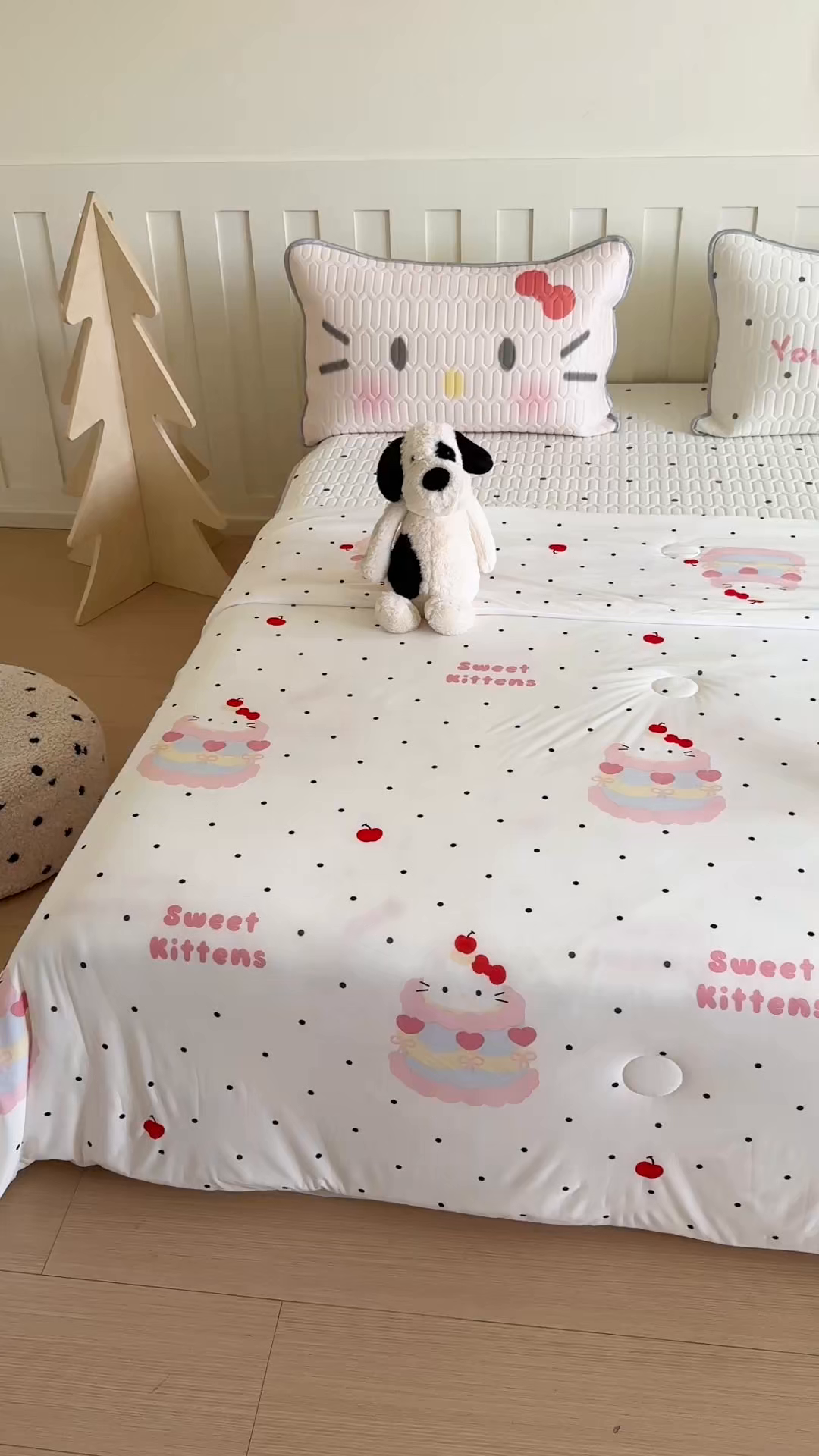 91家纺网 家纺一手货源 找家纺 顾里家纺 2025新款韩系少女凉感冰皮夏被夏凉被空调被 波点粉猫