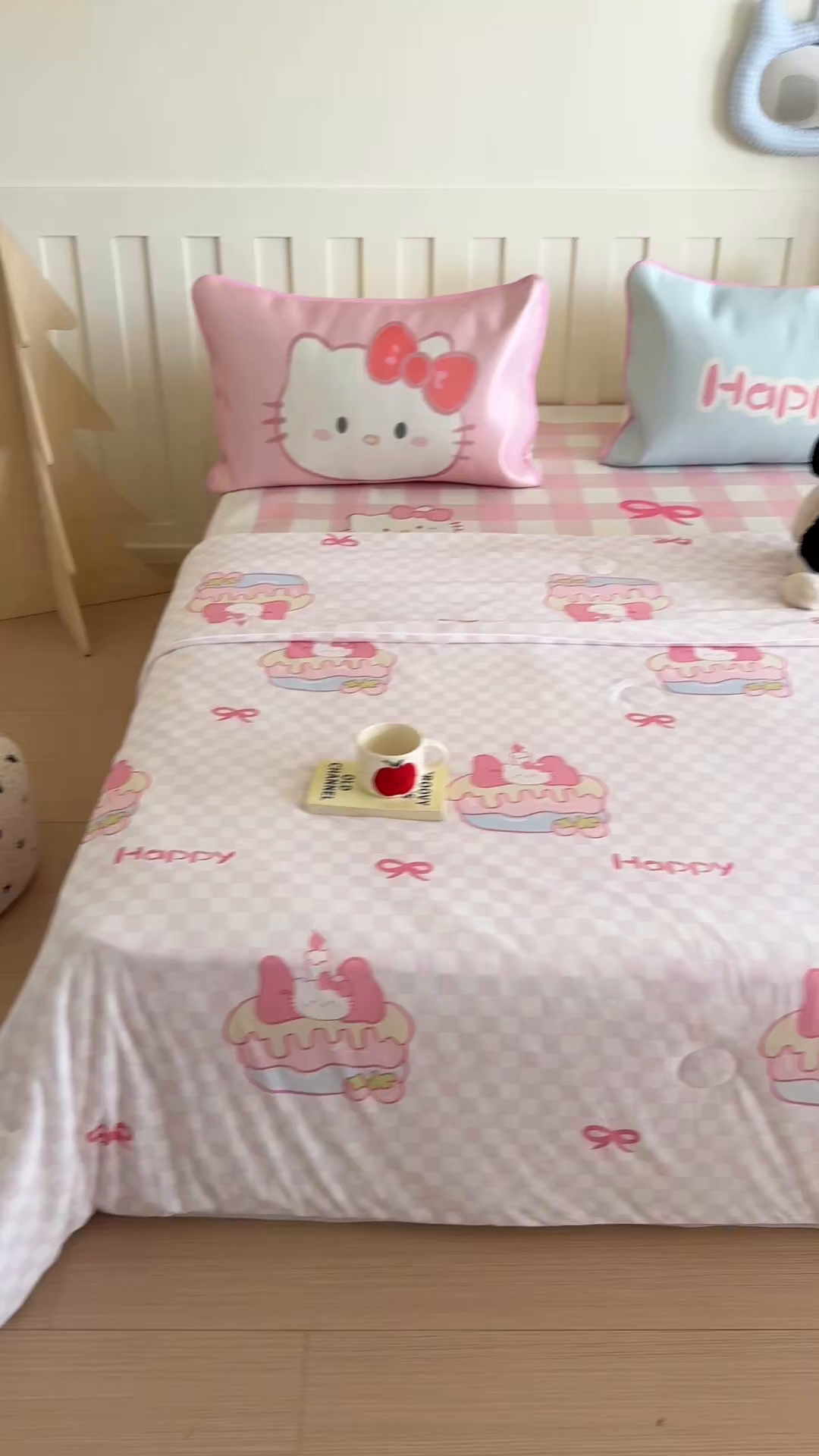 91家纺网 家纺一手货源 找家纺 顾里家纺 2025新款韩系少女凉感冰皮夏被夏凉被空调被 粉格花猫