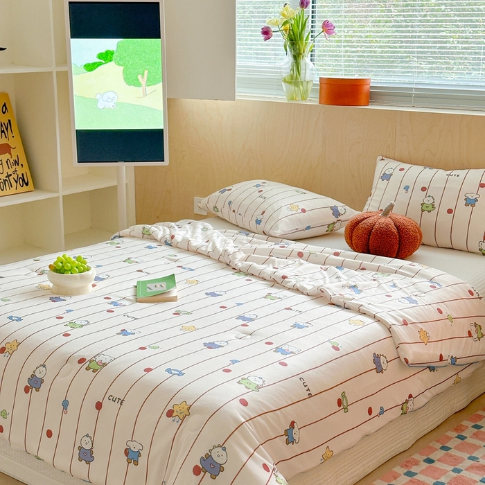 91家纺网 家纺一手货源 找家纺 暖生活 2025新款冰激淋凉感丝夏被系列