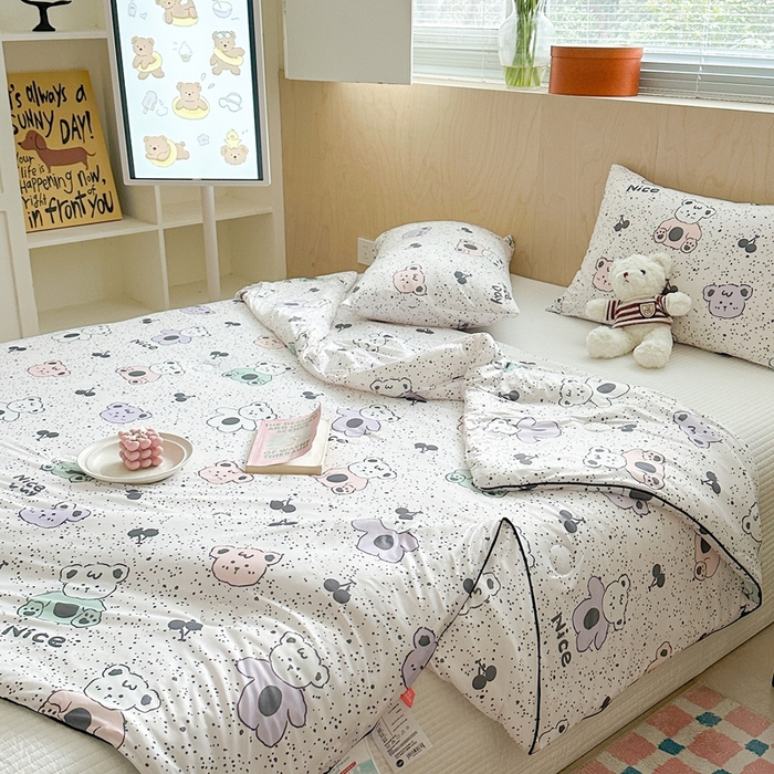 91家纺网 家纺一手货源 找家纺 暖生活 2025新款冰激淋凉感丝夏被系列