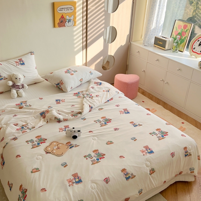 91家纺网 家纺一手货源 找家纺 暖生活 2025新款冰激淋凉感丝夏被系列