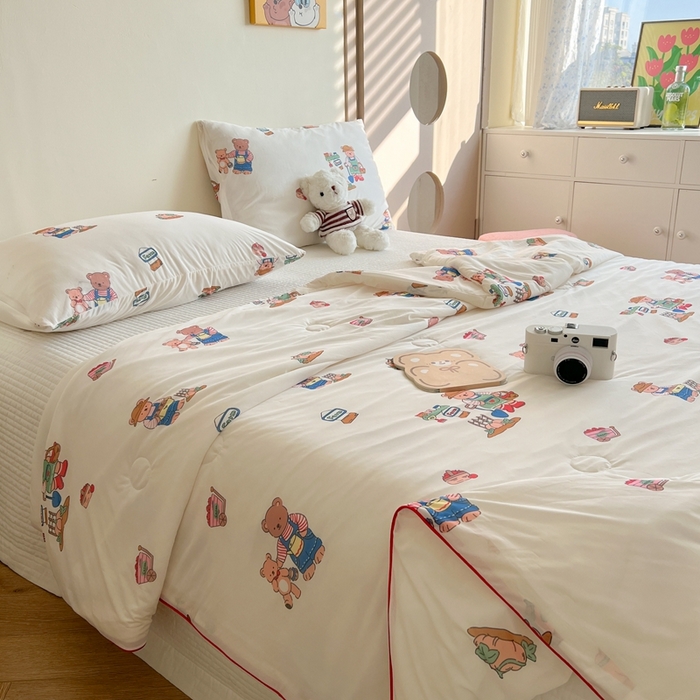 91家纺网 家纺一手货源 找家纺 暖生活 2025新款冰激淋凉感丝夏被系列