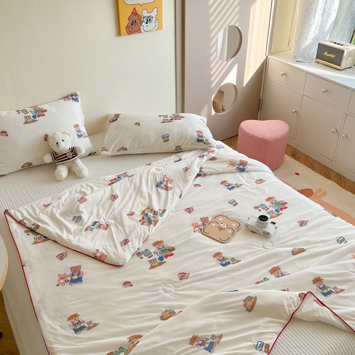 91家纺网 家纺一手货源 找家纺 暖生活 2025新款冰激淋凉感丝夏被系列