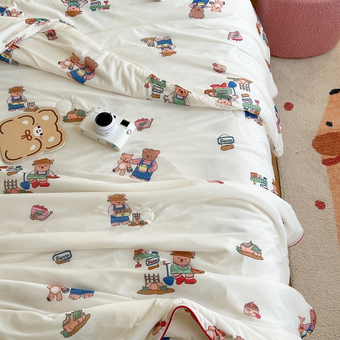 91家纺网 家纺一手货源 找家纺 暖生活 2025新款冰激淋凉感丝夏被系列