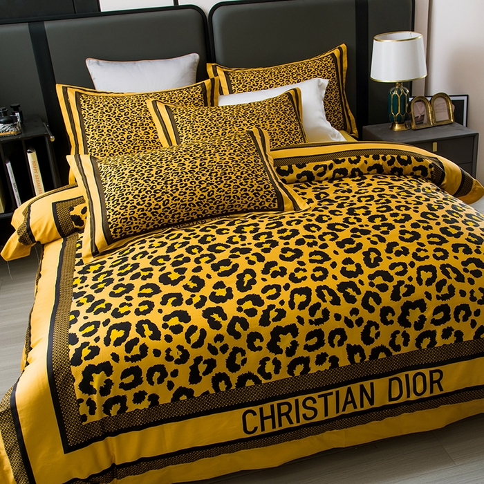 91家纺网 家纺一手货源 找家纺 爵仕2025新款高端100支臻品奢华长绒棉四件套 豹纹金