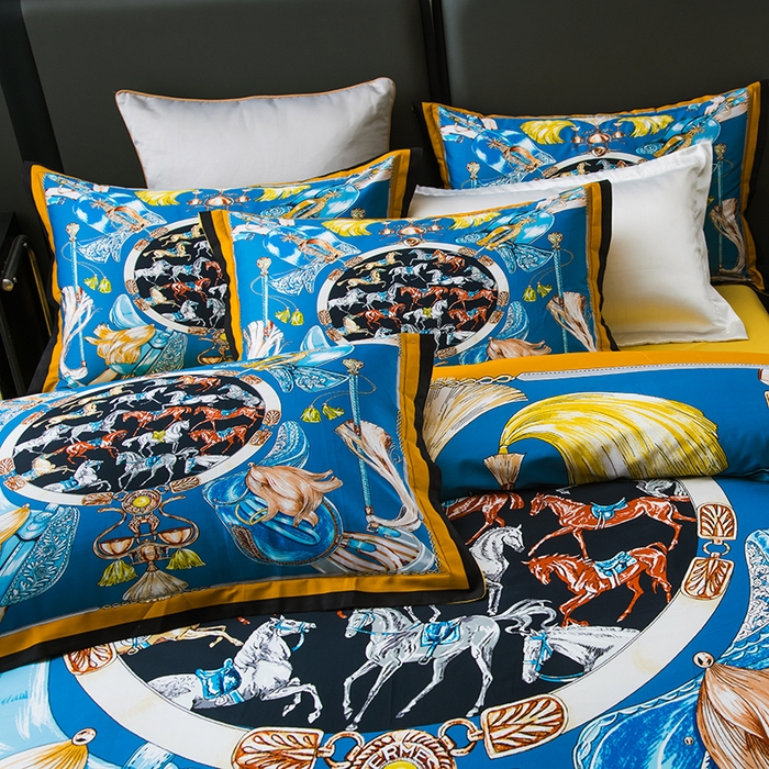 91家纺网 家纺一手货源 找家纺 爵仕2025新款高端100支臻品奢华长绒棉四件套 皇家马