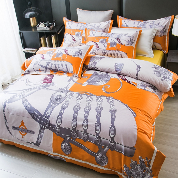 91家纺网 家纺一手货源 找家纺 爵仕2025新款高端100支臻品奢华长绒棉四件套 皇家马鞍