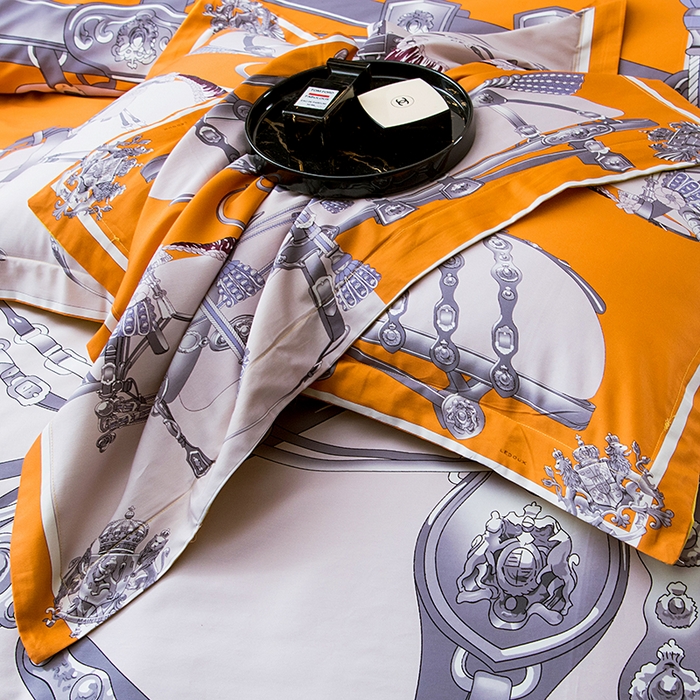 91家纺网 家纺一手货源 找家纺 爵仕2025新款高端100支臻品奢华长绒棉四件套 皇家马鞍