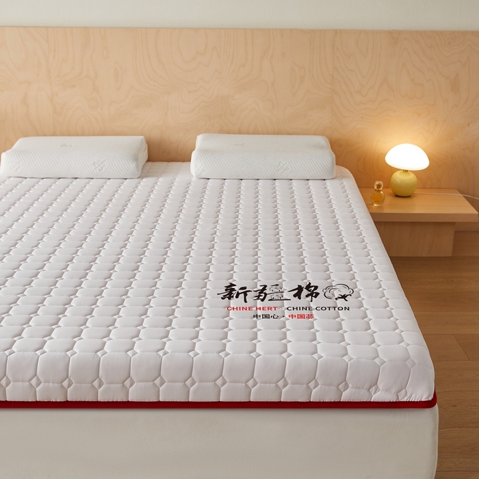 91家纺网 家纺一手货源 找家纺 鹿辉家居（原吉欧力） 2025新款亲肤棉新疆棉花床垫-大床 新疆棉红