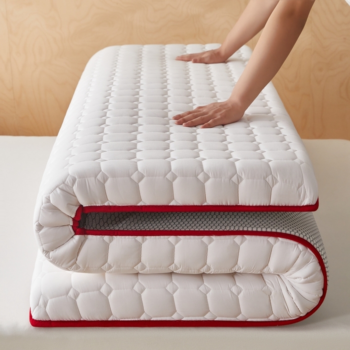 91家纺网 家纺一手货源 找家纺 鹿辉家居（原吉欧力） 2025新款亲肤棉新疆棉花床垫-大床 新疆棉红