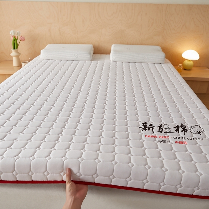 91家纺网 家纺一手货源 找家纺 鹿辉家居（原吉欧力） 2025新款亲肤棉新疆棉花床垫-大床 新疆棉红