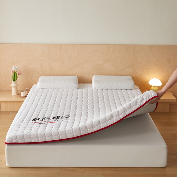 91家纺网 家纺一手货源 找家纺 鹿辉家居（原吉欧力） 2025新款亲肤棉新疆棉花床垫-大床 新疆棉红
