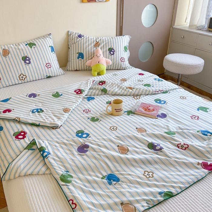 91家纺网 家纺一手货源 找家纺 暖生活 2025新款冰激淋凉感丝夏被系列