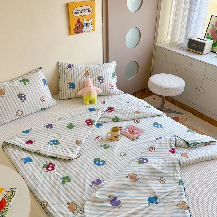 91家纺网 家纺一手货源 找家纺 暖生活 2025新款冰激淋凉感丝夏被系列