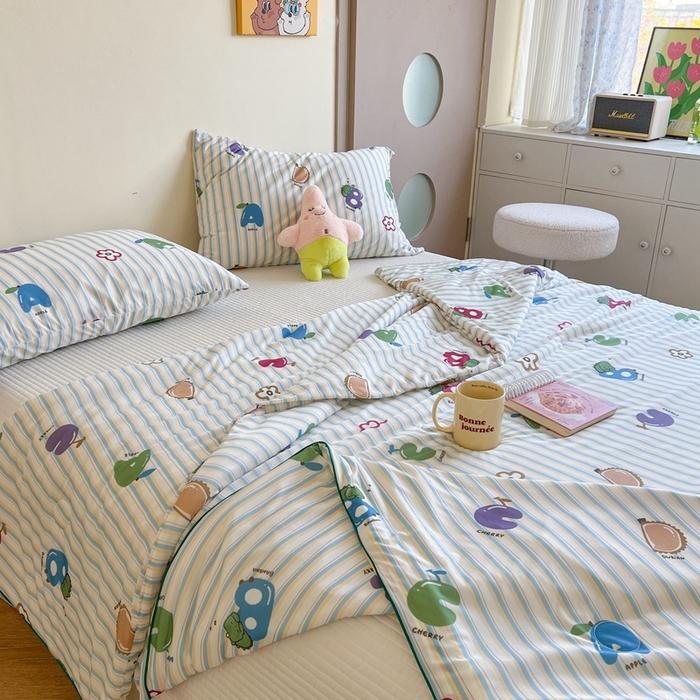 91家纺网 家纺一手货源 找家纺 暖生活 2025新款冰激淋凉感丝夏被系列