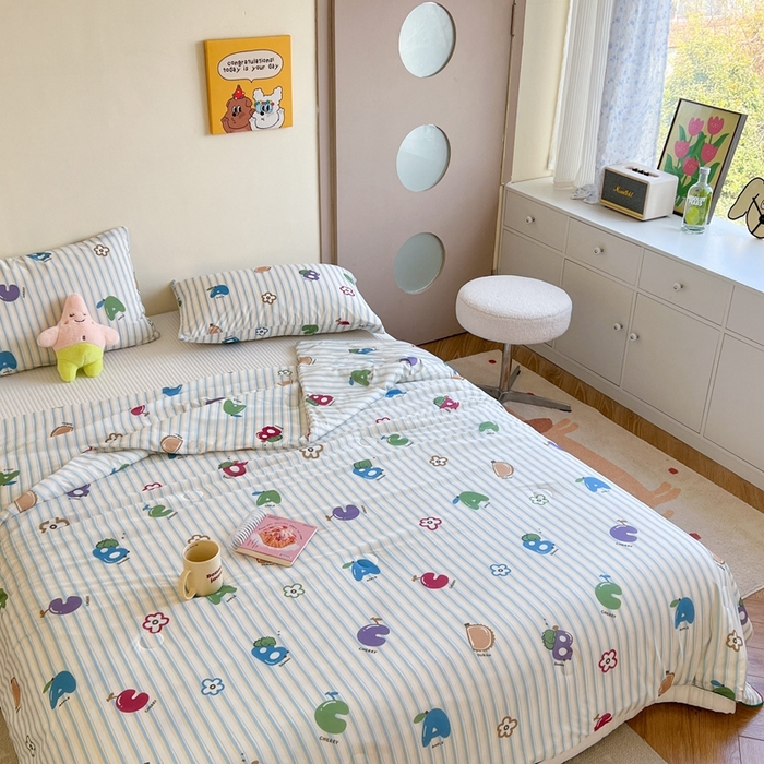 91家纺网 家纺一手货源 找家纺 暖生活 2025新款冰激淋凉感丝夏被系列