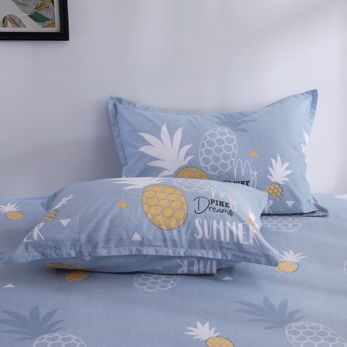 馨雅家纺 2025新款全棉纯棉多规格单品信封枕套 菠萝物语-灰